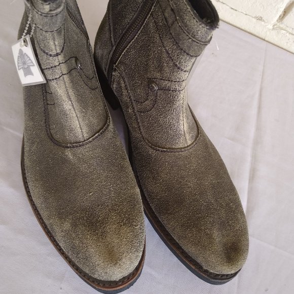 Liberty Biker Low Side Zip BOOTS Leather Suede main image 11